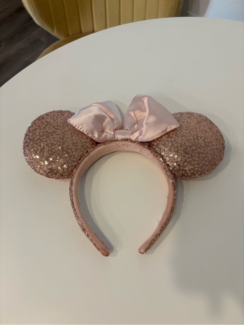 Sequin Disney Ears with Satin Bow - Pink